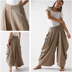 Free People Intimately  Summer Slumbers Wide Leg Draped Harem Pants
